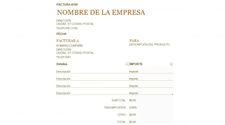Plantilla de Factura Excel